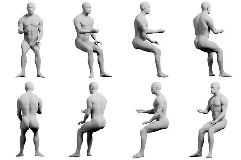 Mannequin figure beckoning pose multi-angle studio shot 스톡 일러스트