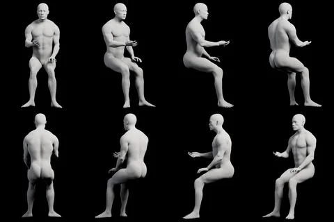Mannequin figure beckoning pose multi-angle studio shot 스톡 일러스트