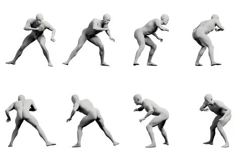 Mannequin figure crouching????????? Stock Illustration