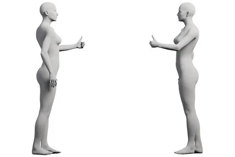 Mannequin figure model front and back Stock Illustration