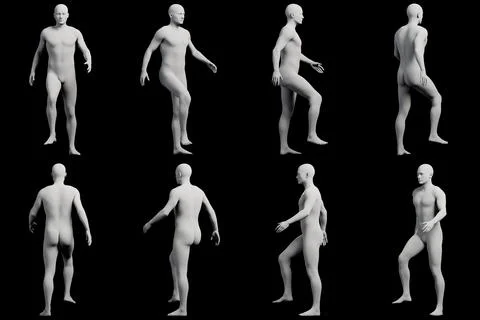 Mannequin figure model grid black background Stock Illustration