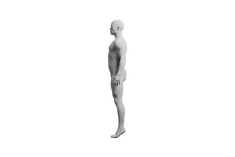 Mannequin figure model side view black background Stock Illustration