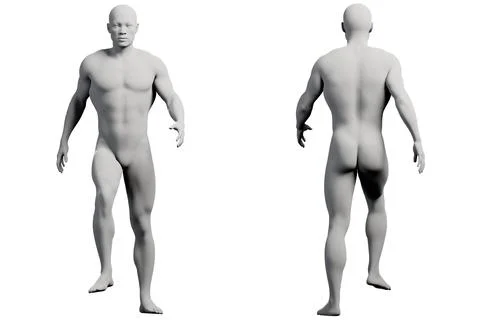 Mannequin figure model standing front and back Stock Illustration