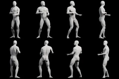 Mannequin figure model standing with hands apart black background Stock Illustration