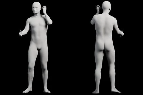 Mannequin figure model in studio with arms outstretched Stock Illustration