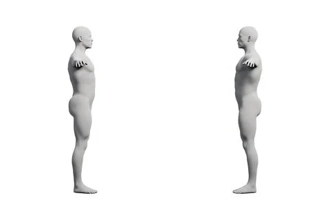 Mannequin figure model in studio grid Ilustração Stock