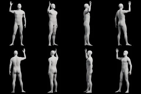 Mannequin figure model in studio pose Stock Illustration