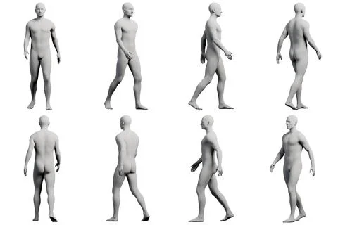 Mannequin figure model in various poses Stock Illustration