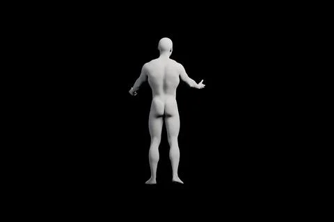 Mannequin figure standing back view Stock Illustration