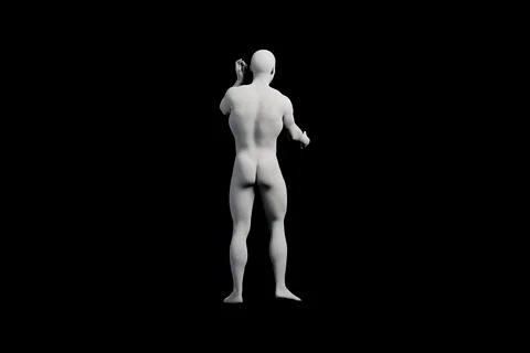 Mannequin figure standing back view studio Stock Illustration