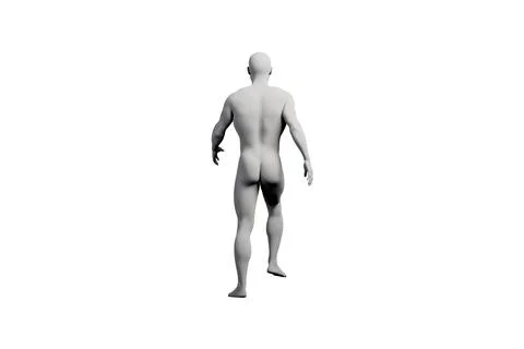 Mannequin figure standing back view matte white background Stock Illustration