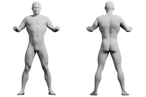 Mannequin figure standing front and back Stock Illustration