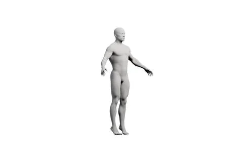 Mannequin figure standing in front three-quarter view Stock Illustration