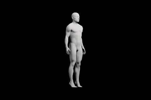 Mannequin figure standing in front three-quarter view Stock Illustration
