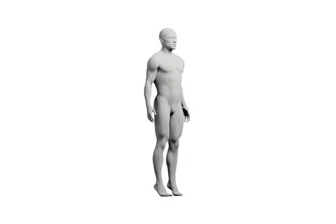 Mannequin figure standing in front three-quarter view Stock Illustration