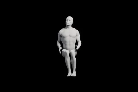 Mannequin figure standing front view black background Stock Illustration
