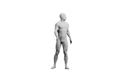 Mannequin figure standing front view studio Stock Illustration