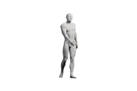 Mannequin figure standing in front view against white background Stock Illustration