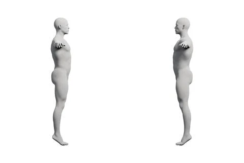 Mannequin figure standing grid white background Stock Illustration