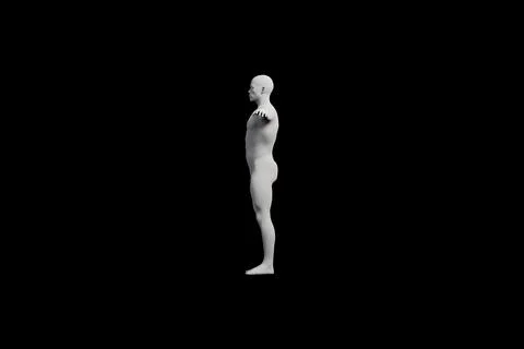 Mannequin figure standing side view studio lighting Stock Illustration