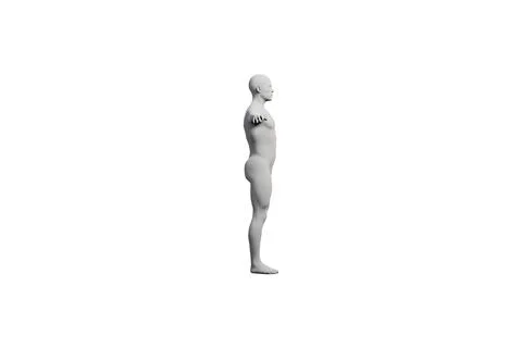 Mannequin figure standing side view Stock Illustration