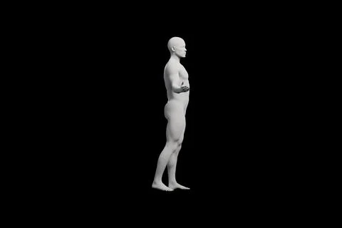 Mannequin figure standing side view Stock Illustration