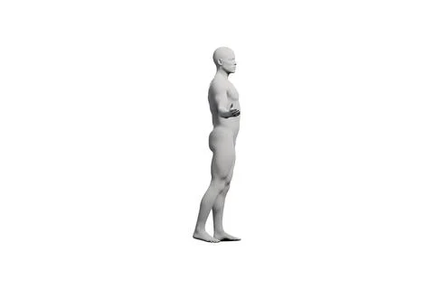 Mannequin figure standing side view Stock Illustration
