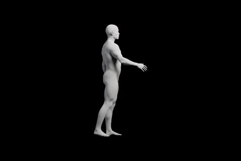 Mannequin figure standing side view black background Illustrazione stock