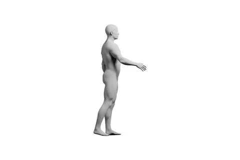 Mannequin figure standing side view white background Stock Illustration