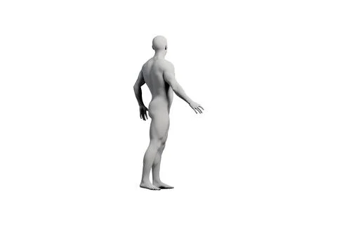 Mannequin figure standing side view white background 库存插图