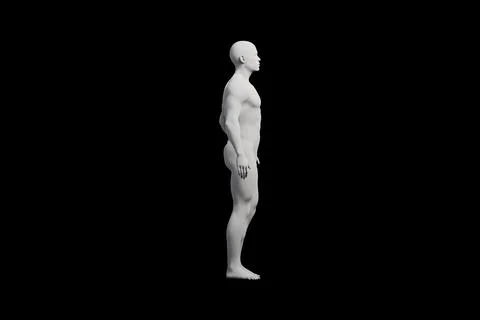 Mannequin figure standing side view black background Illustrazione stock