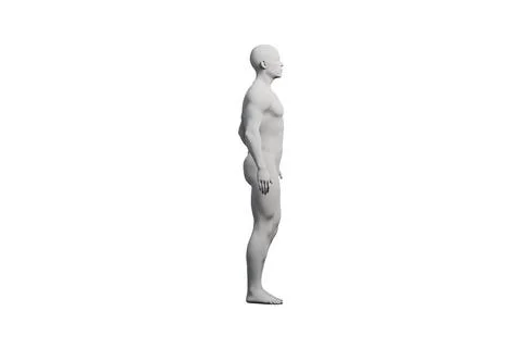 Mannequin figure standing side view white background Stock Illustration