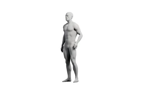 Mannequin figure standing side view studio lighting Stock Illustration