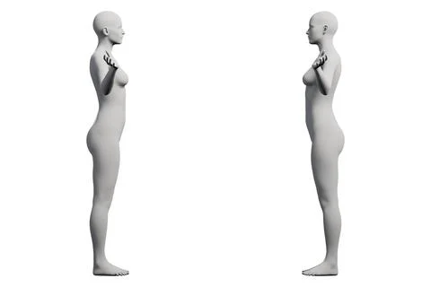 Mannequin figure standing side view Ilustração Stock
