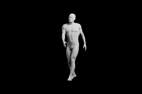 Mannequin figure standing in studio with black background Stock Illustration
