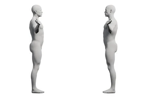 Mannequin figure standing in studio grid Stock Illustration
