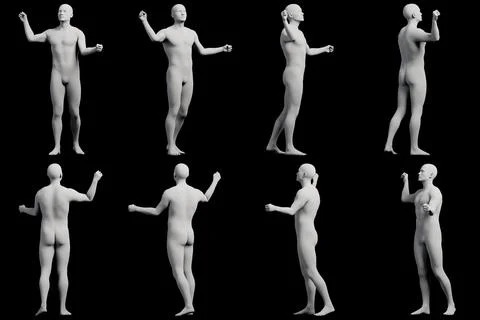 Mannequin figure standing in studio Stock Illustration