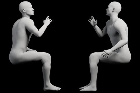 Mannequin gestures in multiview collage Ilustração Stock