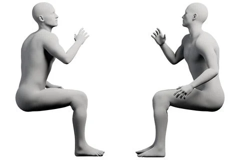 Mannequin gestures in multiview collage Ilustração Stock