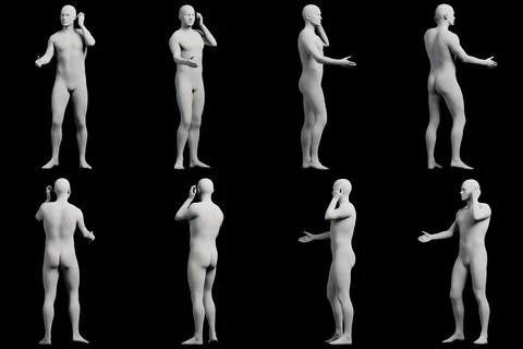Mannequin gestures in studio Stock Illustration