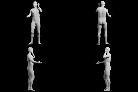 Mannequin gestures in studio Stock Illustration