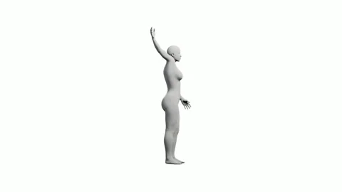 Mannequin gesturing confidently against white background Stock Footage 335272549