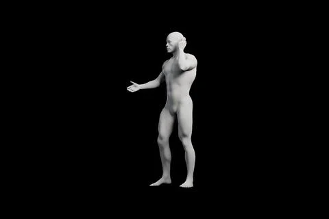 Mannequin gesturing confidently in black studio Stock Illustration