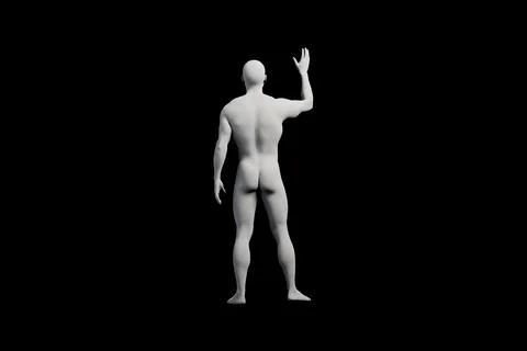 Mannequin gesturing confidently in matte black studio Stock Illustration