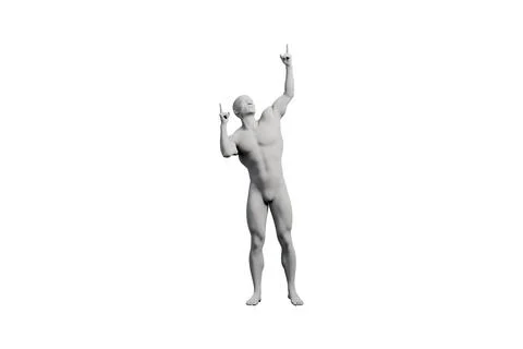 Mannequin gesturing confidently in studio Stock Illustration