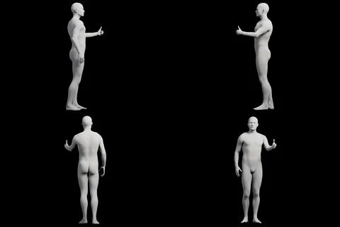 Mannequin gesturing confidently in studio Stock Illustration