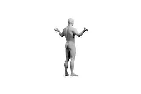Mannequin gesturing confidently in a white studio Stock Illustration