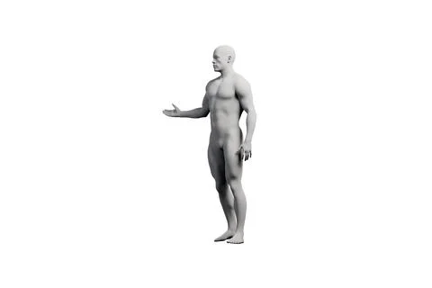 Mannequin gesturing confidently in white studio Stock Illustration