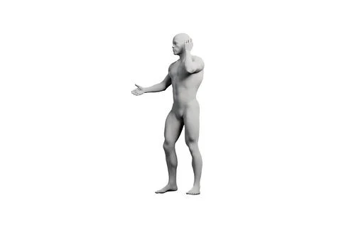 Mannequin gesturing confidently in white studio Stock Illustration