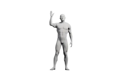 Mannequin gesturing confidently in white studio Stock Illustration